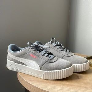 Grey puma shoes